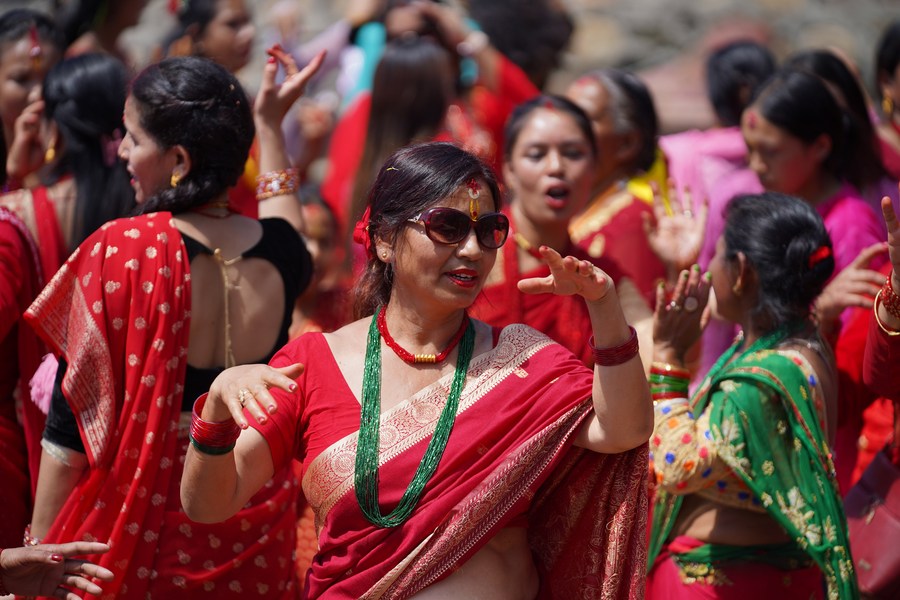 Asia Album Nepali women celebrate Teej Festival for good blessingsXinhua
