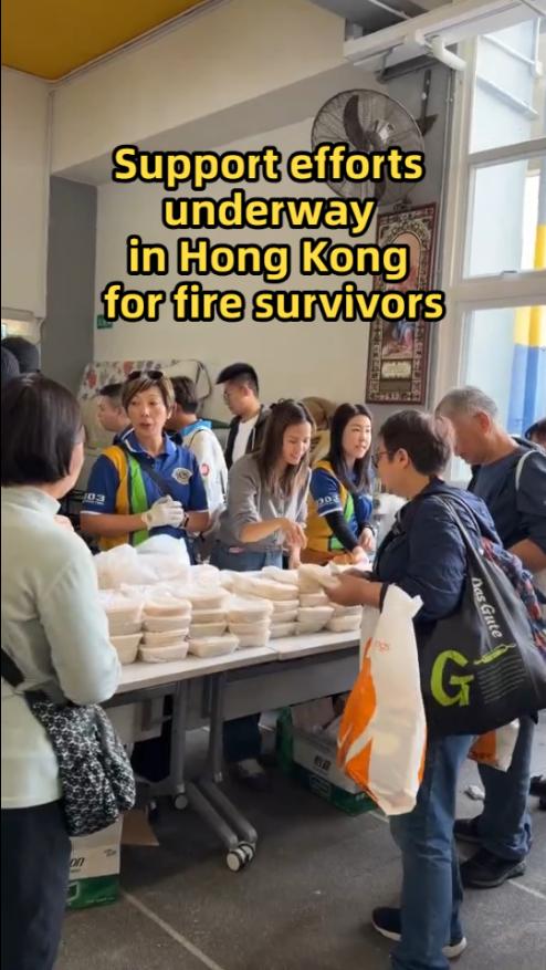 Support efforts underway in Hong Kong for fire survivors
