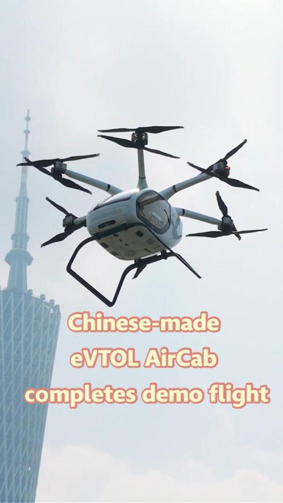 Chinese-made eVTOL AirCab completes demo flight
