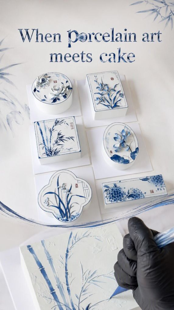 Jingdezhen porcelain art inspires stunning cake designs