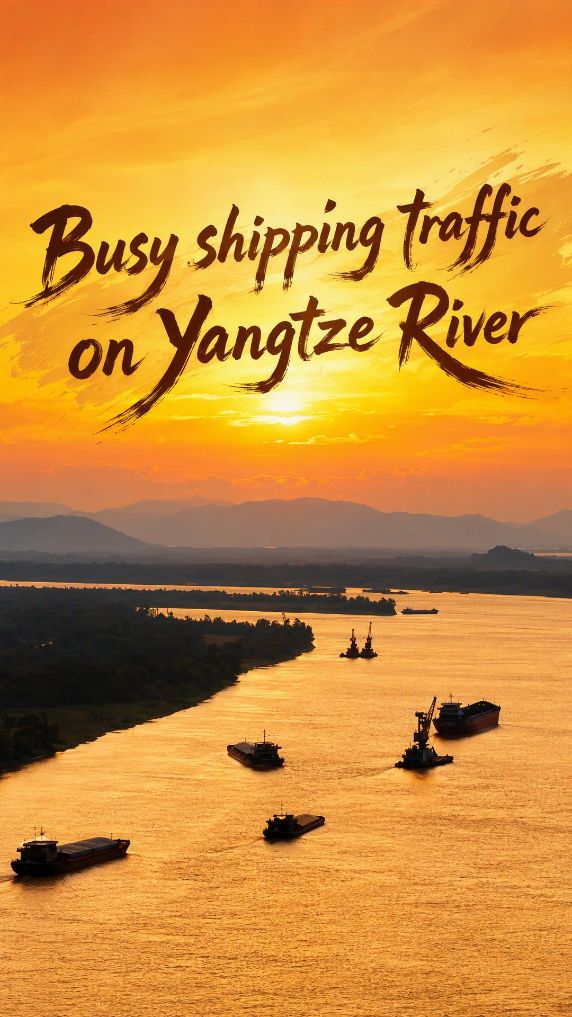 Bustling shipping activities on Yangtze River, China