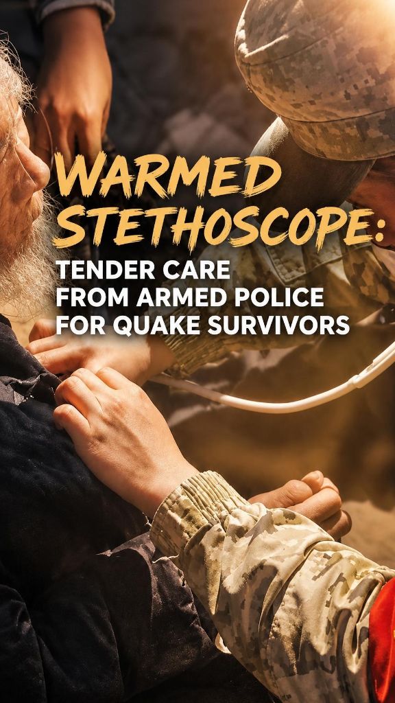 Warmed stethoscope: Tender medical care from armed police for quake survivors