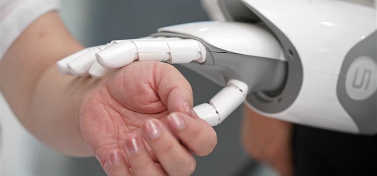 AI robot provides health check service to visitors at CIFTIS