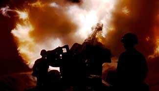 In pics: Night training of China's artillery regiment