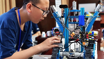 Students take part in 2nd Educational Robot Contest in China's Shijiazhuang