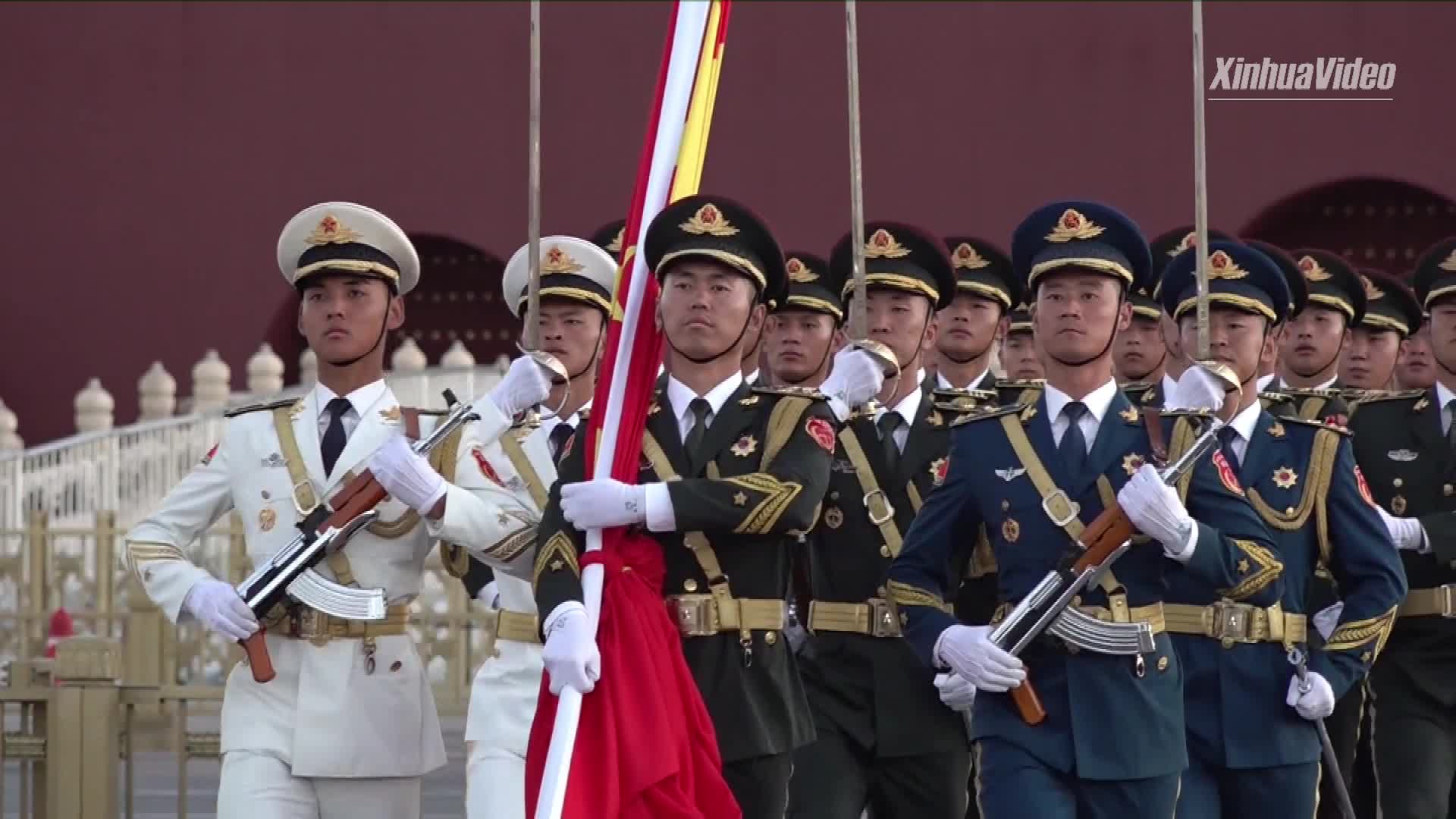 National flag-raising ceremony held at Tian'anmen Square in Beijing